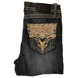 Grace In LA Women's Embellished Easy Fit Bootcut Jeans - Sz 7M